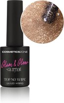 Cosmetics Zone Glam & Glow Hybride Topcoat No Wipe Glitter Gold 15ml. *