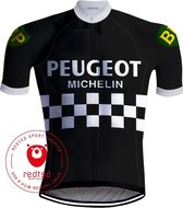 Retro Wielershirt Peugeot Zwart/Wit - REDTED (XXL)