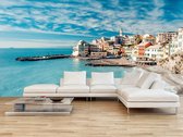 Professioneel Fotobehang Santorini - blauw - Sticky Decoration - fotobehang - decoratie - woonaccessoires - inclusief gratis hobbymesje - 415 cm breed x 280 cm hoog - in 7 verschillende forma