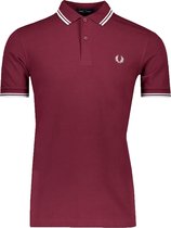 Fred Perry Polo Rood Rood Getailleerd - Maat S - Heren - Lente/Zomer Collectie - Katoen