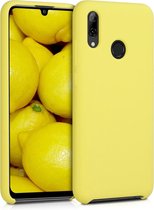 kwmobile telefoonhoesje voor Huawei P Smart (2019) - Hoesje met siliconen coating - Smartphone case in pastelgeel