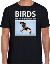 Dieren foto t-shirt Rode wouw - zwart - heren - birds of the world - cadeau shirt Rode wouw vogels liefhebber M