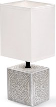 LED Tafellamp - Tafelverlichting - Igia Astron - E14 Fitting - Vierkant - Mat Wit - Keramiek