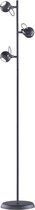 LED Vloerlamp - Torna Bosty - GU10 Fitting - 3-lichts - Rond - Mat Zwart - Aluminium