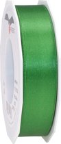 1x Luxe Hobby/decoratie groene satijnen sierlinten 2,5 cm/25 mm x 25 meter- Luxe kwaliteit - Cadeaulint satijnlint/ribbon