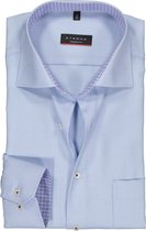 ETERNA modern fit overhemd - structuur heren overhemd - lichtblauw (blauw dessin contrast) - Strijkvrij - Boordmaat: 41