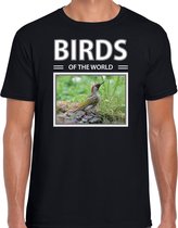 Dieren foto t-shirt Groene specht - zwart - heren - birds of the world - cadeau shirt Spechten liefhebber L