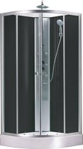 Saqu Jogay Douchecabine - 90x90x225 cm - Helder Glas/Aluminium Mat - Douchewand - Veiligheidsglas