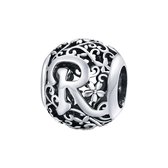 Letter R romantisch bedel | alfabet bead | Zilverana | geschikt voor Biagi , Pandora , Trollbeads armband | 925 zilver