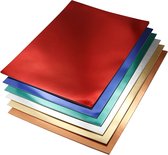 Metallic Foliekarton, A4, 210x297 mm, 280 gr, diverse kleuren, 30 div vellen/ 1 doos