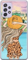 Samsung A72 hoesje siliconen - Sunset girl | Samsung Galaxy A72 case | multi | TPU backcover transparant