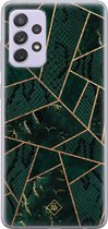 Samsung A72 hoesje siliconen - Abstract groen | Samsung Galaxy A72 case | groen | TPU backcover transparant