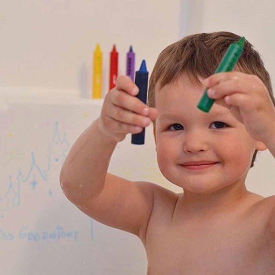 Nûby - Jouets de bain - 5 crayons de bain - Bleu, vert, jaune, rouge et  violet - 3 ans +