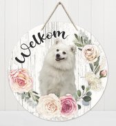 Welkom - Japanse Spits | Muurdecoratie - Bordje Hond