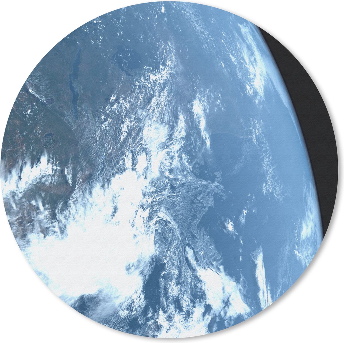 Muismataarde - Aarde vanaf een satelliet Muismat rond - 30x30 cm - Muismat met foto