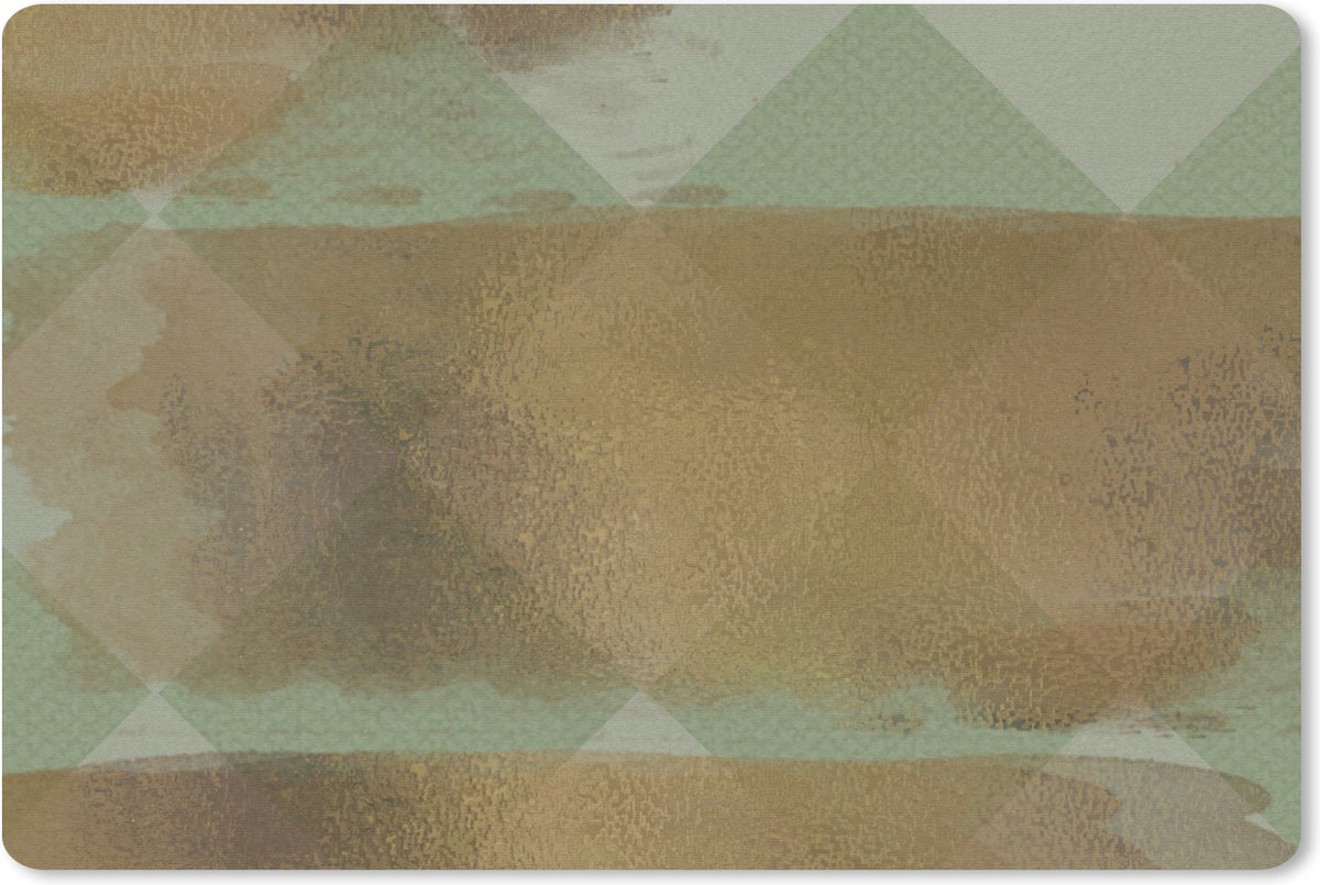 Muismat Luxe patroon - Luxe patroon gemaakt met vierkanten en gouden verfstrepen muismat rubber - 60x40 cm - Muismat met foto