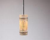 Hanglamp bamboelook 9x9x26cm - Steen