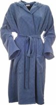 Sauna Badjas Stone Denim Blue - XL - dunne badjas met capuchon - zomer badjas - sauna badjas - unisex - korte badjas