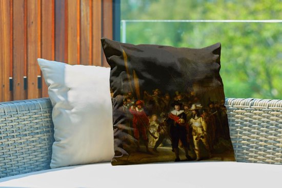 Coussins d'extérieur - Jardin - La Nachtwacht - Peinture de Rembrandt van Rijn - 50x50 cm