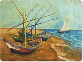 Muismat - Mousepad - Vissersboten op het strand - Vincent van Gogh - 40x30 cm