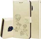 Rose reliëf horizontaal Flip PU lederen tas voor Huawei Mate 20, met houder & kaartsleuven & portemonnee (goud)