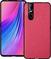 Schokbestendige doek textuur pc + tpu beschermhoes voor vivo v15 pro (rood)