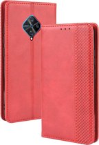 Voor vivo V17 / Y9s / S1 Pro magnetische gesp Retro Crazy Horse-textuur Horizontale flip lederen tas met houder & kaartsleuven & fotolijst (rood)