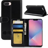 Crazy Horse Texture horizontale flip lederen tas voor OPPO A5, met portemonnee en houder en kaartsleuven (zwart)