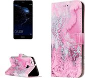 Voor Huawei P10 Lite roze zeewaterpatroon Horizontale flip lederen beschermhoes met houder en kaartsleuven en portemonnee