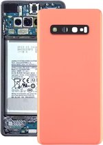 Batterij achterkant met cameralens voor Galaxy S10 + (roze)