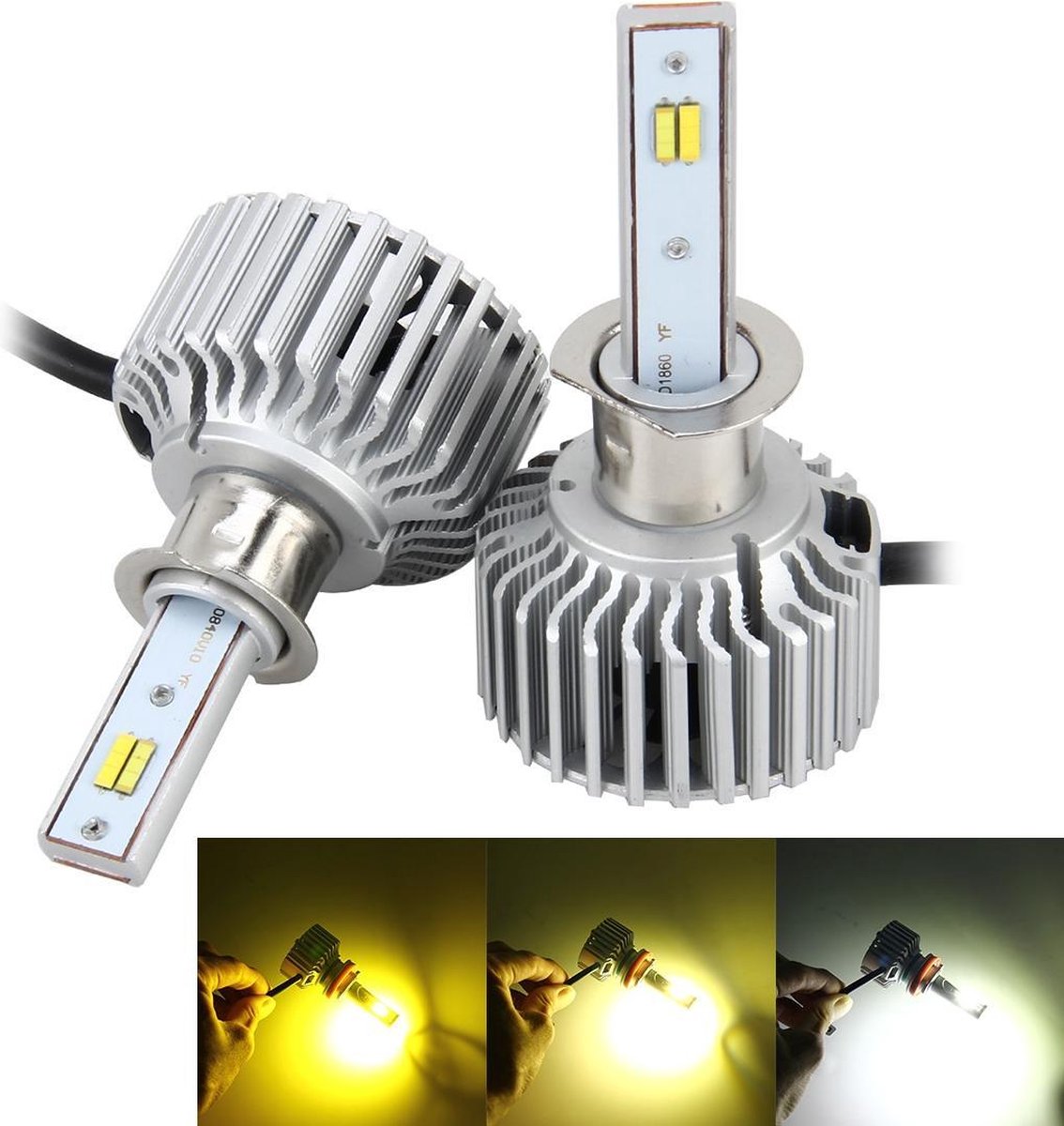 Ampoule LED H1 (lot de 2 pièces) 6000k Wit brillant 8000LM IP68 72 Watt  CANbus adapté, | bol