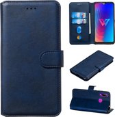 Voor LG W30 Classic Calf Texture Horizontal Flip PU Leather Case, met houder & kaartsleuven & portemonnee (blauw)