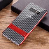 Voor Galaxy Note8 Carbon Fiber Texture TPU + PC Case met houder (rood)