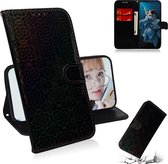 Voor Huawei Honor 20 Pro Effen kleur Kleurrijke magnetische gesp Horizontale flip PU lederen tas met houder en kaartsleuven & portemonnee en draagkoord (zwart)