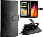 Voor Geschikt voor Xiaomi Redmi Note 8T Crazy Horse Texture Leather Horizontale Flip Beschermhoes met houder & kaartsleuven & portemonnee & fotolijst (zwart)