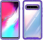 Voor Galaxy S10 5G schokbestendige sterrenhemel PC + TPU beschermhoes (paars)