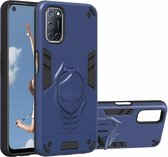 Voor OPPO A52 2 in 1 Armor Knight Series PC + TPU beschermhoes met onzichtbare houder (koningsblauw)