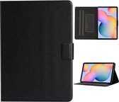 Voor Samsung Galaxy Tab A 10.1 2019 T510 / T515 effen kleur horizontale flip lederen tas met kaartsleuven en houder (zwart)