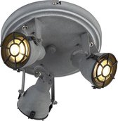 QAZQA medox - Industriele Plafondspot | Spotje | Opbouwspot - 3 lichts - H 140 mm - Grijs - Industrieel -  Woonkamer | Slaapkamer | Keuken