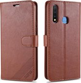 Voor Vivo Y5s / U3 / Y19 AZNS Schapenvacht Textuur Horizontale Flip Leren Case met Houder & Kaartsleuven & Portemonnee (Bruin)