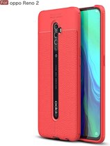 Voor OPPO Reno 2 Litchi Texture TPU schokbestendige behuizing (rood)