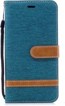 Kleuraanpassing Denim Texture Leather Case voor Xiaomi Redmi Note 5A, met houder & kaartsleuven & portemonnee & lanyard (groen)