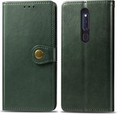 Retro effen kleur lederen gesp Mobiele telefoon bescherming lederen tas met lanyard & fotolijst & kaartsleuf & portemonnee & beugel functie voor OPPO F11 / A9 (groen)