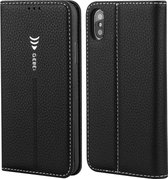 Voor iPhone XS Max GEBEI PU + TPU horizontale flip beschermhoes met houder en kaartsleuven (zwart)