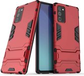 Voor Samsung Galaxy Note20 PC + TPU schokbestendige beschermhoes met houder (rood)