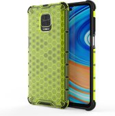 Voor Geschikt voor Xiaomi Redmi Note 9 Pro schokbestendige honingraat pc + TPU beschermhoes (groen)