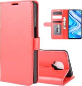 Voor Geschikt voor Xiaomi Redmi Note 9 Pro R64 textuur enkele horizontale flip lederen tas met houder & kaartsleuven & portemonnee & fotolijst (rood)