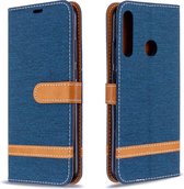 Voor Huawei P40 Lite E / Y7P Kleuraanpassing Denim Texture Horizontaal Flip Leather Case met houder & kaartsleuven & Wallet & Lanyard (donkerblauw)