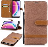 Kleurafstemming Denim Texture Leather Case voor Huawei P20 Lite & Nove 3e, met houder & kaartsleuven & portemonnee & lanyard (bruin)