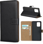 Voor Galaxy M80S / A91 / S10 Lite lederen horizontale flip-holster met magnetische sluiting en beugel en kaartsleuf en portemonnee (zwart)